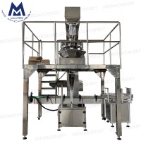 Automatic granule powder weighing tin can leaf corn cereal power grain tea granule filling machine